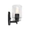 Designers Fountain Haven 16 in. 2-Light Matte Black Vanity Light with Clear Rippled Glass Shades for Bathrooms D309M-2B-MB - alternate 9